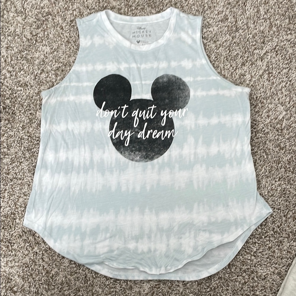Disney White and Black Mickey Mouse Tank Top